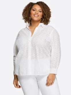 Jessica Simpson Beryl Button Up Shirt In < Tops & Tees
