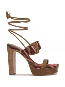 Jessica Simpson Caelia Ankle Lace Up Platform Sandal In Brown Multi< Platforms|Sandals