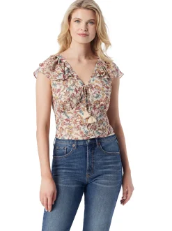Jessica Simpson Dixie Cropped Blouse In < Tops & Tees