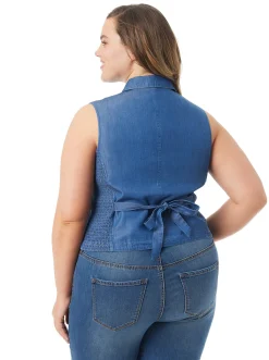 Jessica Simpson Embla Vest In < Denim|Tops & Tees