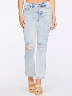 Jessica Simpson Flirt High Rise Straight Crop In < Denim