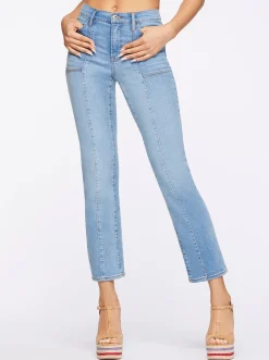 Jessica Simpson Flirt High Rise Straight Crop In < Denim