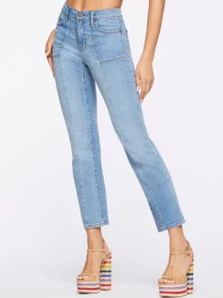 Jessica Simpson Flirt High Rise Straight Crop In < Denim