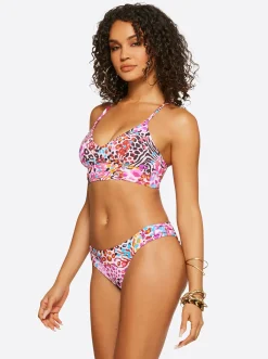 Jessica Simpson French Exit Cropped Cami In Pink Multi< Swim|Two Piece Swim