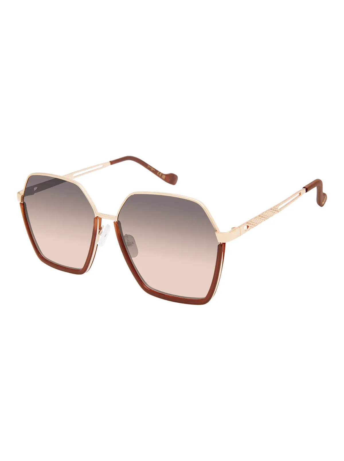 Jessica Simpson Geometric Metal Sunglasses In Gold< Sunglasses
