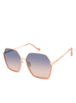 Jessica Simpson Geometric Metal Sunglasses In Rose Gold< Sunglasses