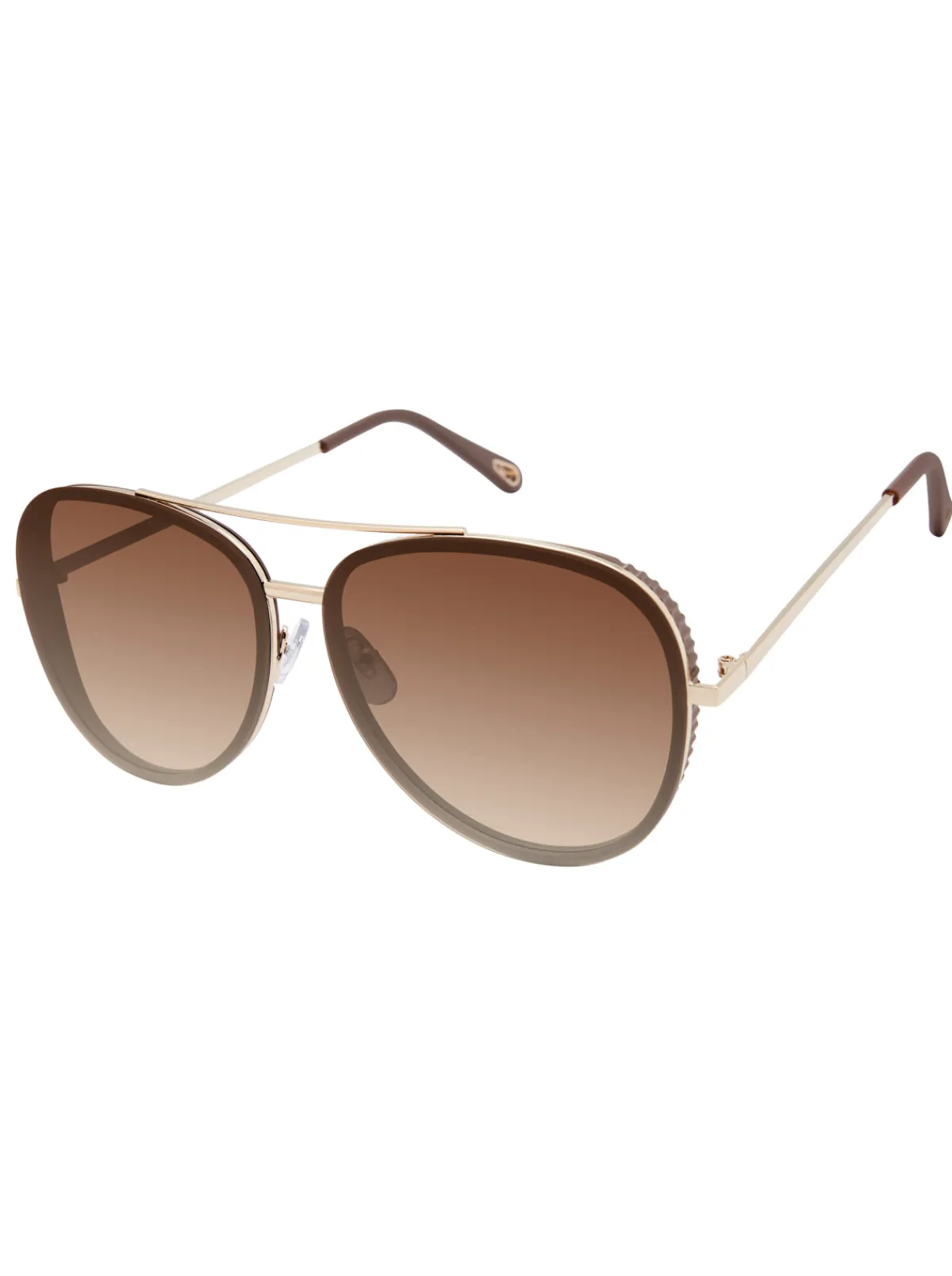 Jessica Simpson Glam Aviator Pilot Sunglasses In & Brown< Sunglasses