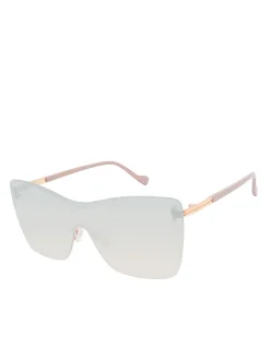 Jessica Simpson Glamorous Frameless Shield Sunglasses In Rose Gold< Sunglasses