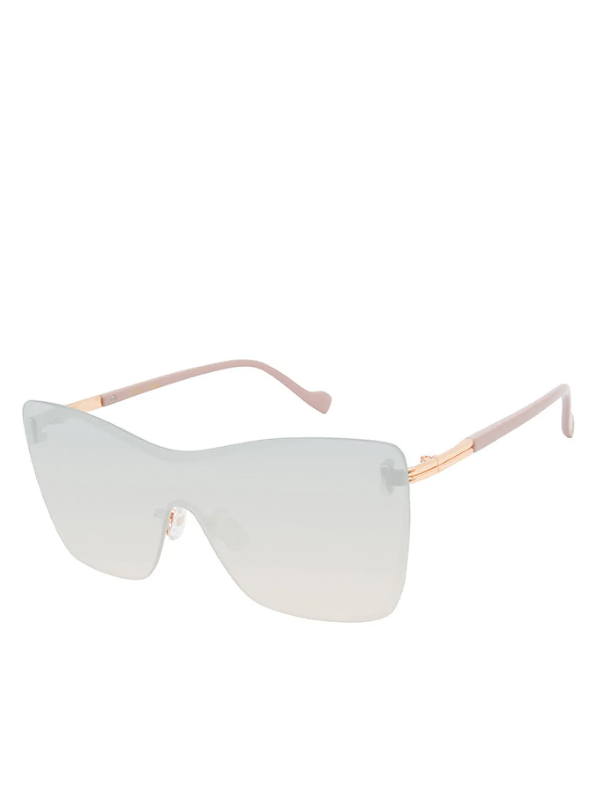 Jessica Simpson Glamorous Frameless Shield Sunglasses In Rose Gold< Sunglasses