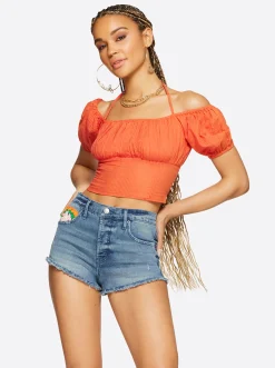 Jessica Simpson Irin Halter Tie Top In < Tops & Tees