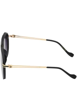 Jessica Simpson Metal Aviator Sunglasses In Smoke Matte < Sunglasses