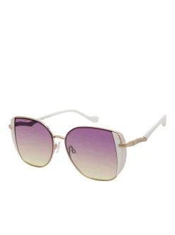 Jessica Simpson Metal Shield Butterfly Sunglasses In < Sunglasses