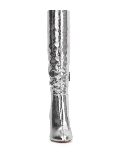 Jessica Simpson Minerva Knee High Boot In Silver Snake< Boots & Booties|Wide Width
