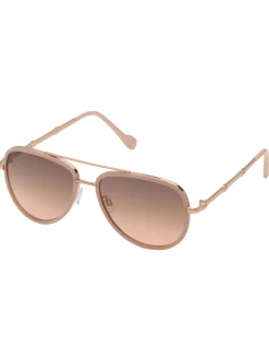 Jessica Simpson Modern Metal Aviator Sunglasses In Rose Gold & Rose< Sunglasses