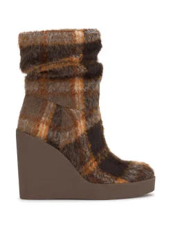 Jessica Simpson Mynette Slouch Wedge Bootie In Mocha Combo< Boots & Booties|Wedges