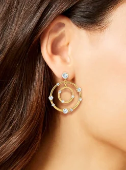 Jessica Simpson Orbital Crystal Drop Earrings< Earrings