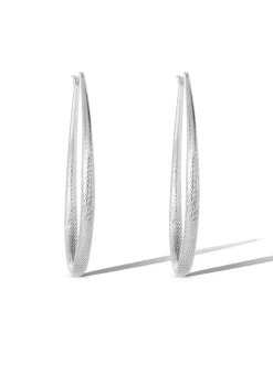 Jessica Simpson Oval Textured Hoop Earrings In < Earrings
