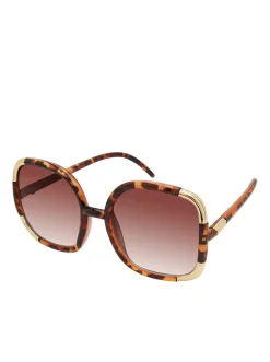 Jessica Simpson Over-Sized Oval Sunglasses In Tortoise< Sunglasses