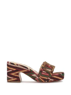 Jessica Simpson Peccio Buckle Platform In Chevron< Platforms|Slides & Mules
