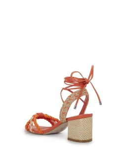 Jessica Simpson Prim Woven Block Heel Sandal In Orange< Sandals