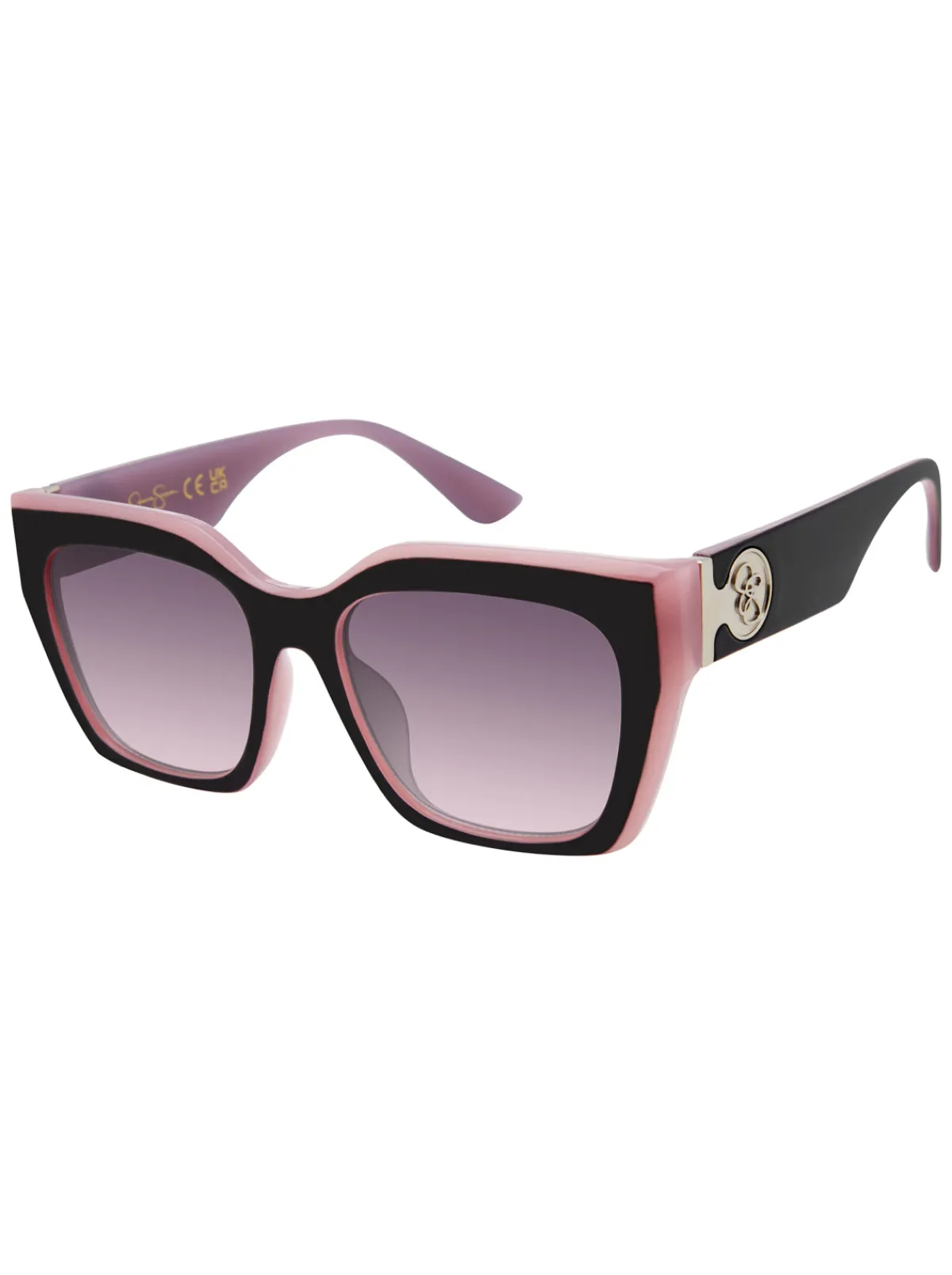 Jessica Simpson Retro Two Tone Cat Eye Sunglasses In & Mauve< Sunglasses