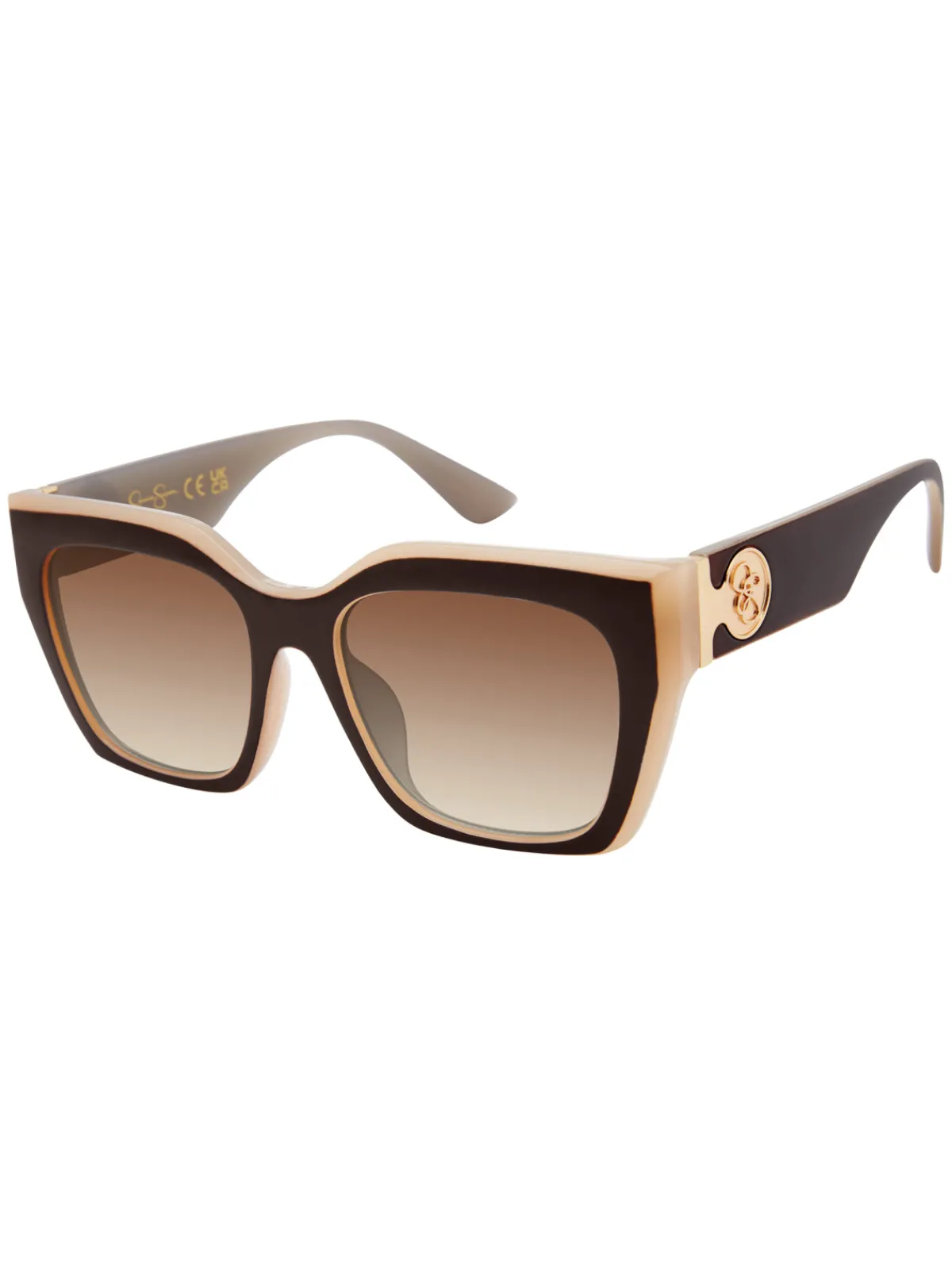 Jessica Simpson Retro Two Tone Cat Eye Sunglasses In & Nude< Sunglasses