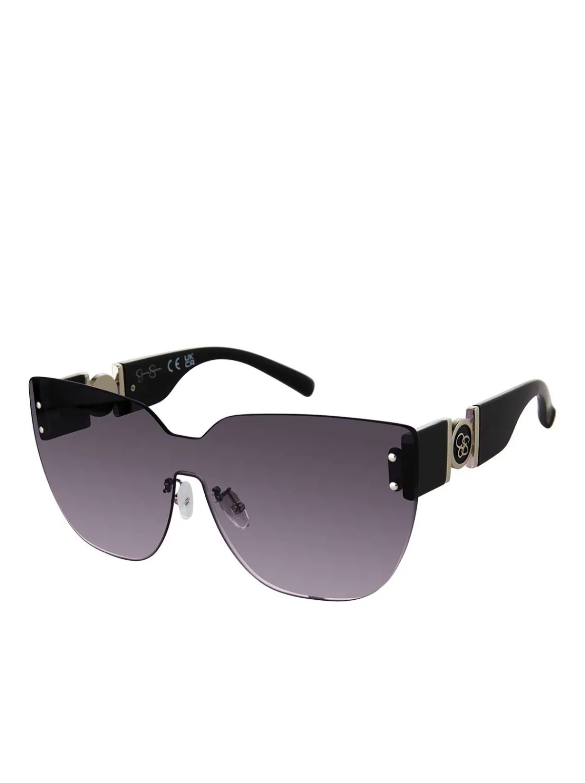 Jessica Simpson Rimless Cat Eye Shield Sunglasses In < Sunglasses