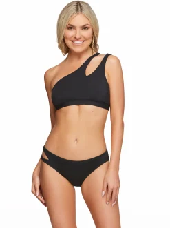 Jessica Simpson Solid One Shoulder Top With Slash In < Swim