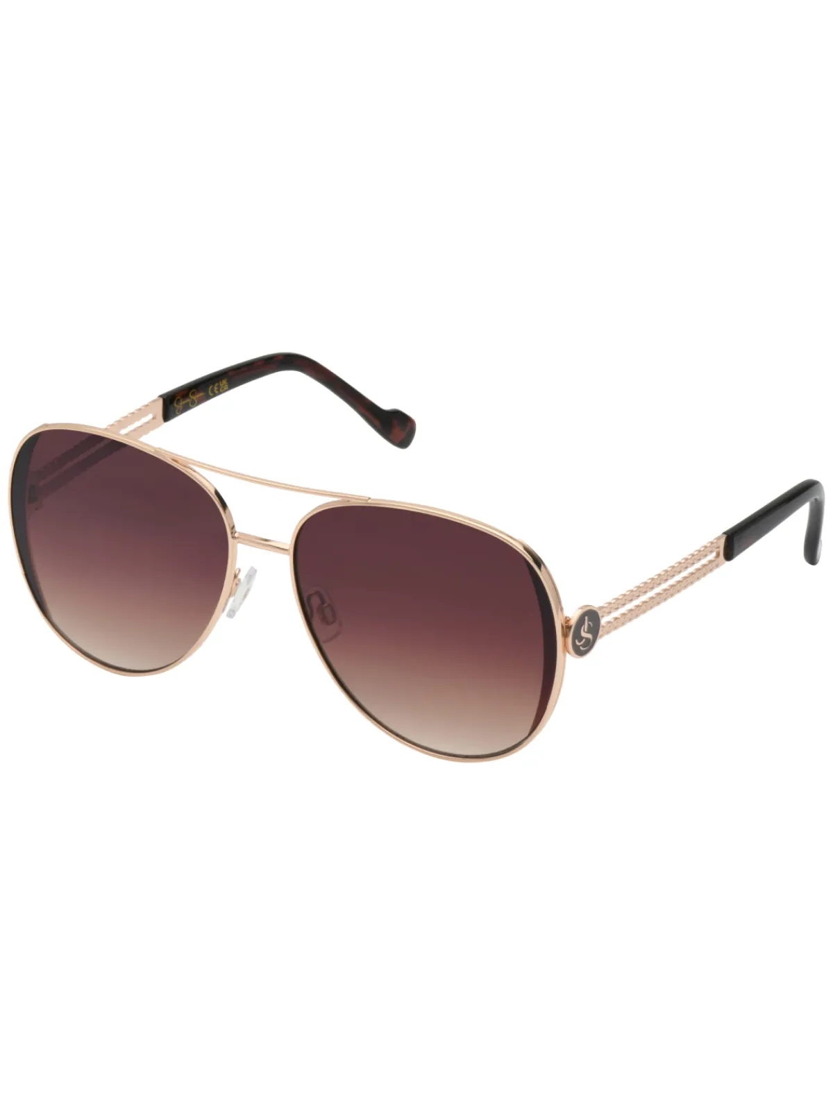 Jessica Simpson Stylish Metal Aviator Sunglasses In & Tortoise< Sunglasses