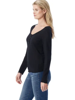 Jessica Simpson Tahani Henley Top In < Tops & Tees