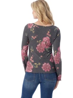 Jessica Simpson Tahani Henley Top In < Tops & Tees