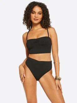 Jessica Simpson Textured Solids Open Back Tank In < Swim