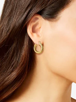 Jessica Simpson Thick Twisted Hoop Earrings In < Earrings