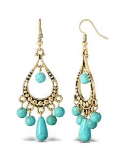 Jessica Simpson Turquoise Bead Chandelier Earrings< Turquoise Collection|Earrings