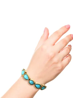 Jessica Simpson Turquoise Stone Slider Bracelet In < Turquoise Collection|Bracelets