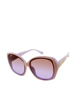 Jessica Simpson Two Tone Geometric In Nude & Lilac< Sunglasses