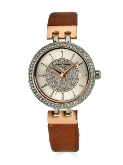 Jessica Simpson Two Tone Rose Pave Crystal Watch< Watches