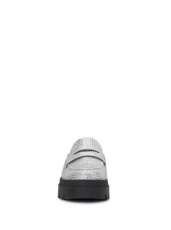 Jessica Simpson Uma Slip On Loafer In Silver< Flats|Slides & Mules