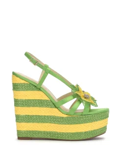 Jessica Simpson Visela Flower Wedge Sandal In Green< Wedges