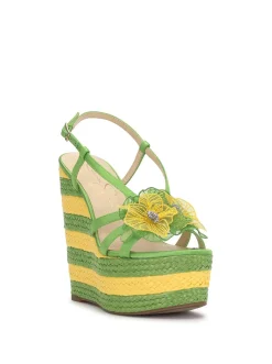 Jessica Simpson Visela Flower Wedge Sandal In Green< Wedges