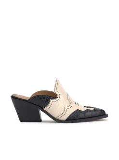 Jessica Simpson Zurina Heeled Mule In Two-Tone< Slides & Mules