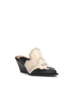 Jessica Simpson Zurina Heeled Mule In Two-Tone< Slides & Mules